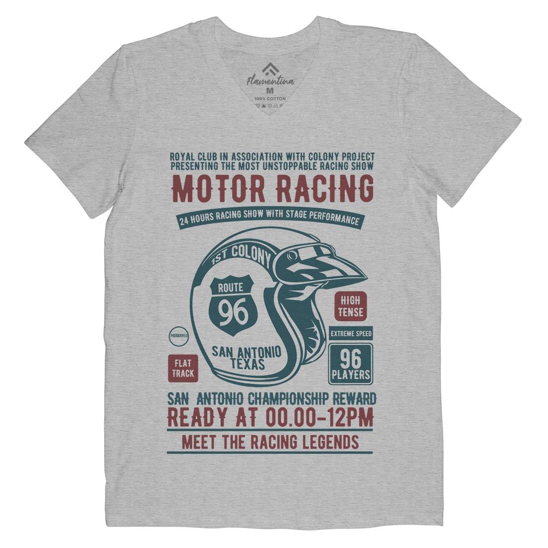 Motor Racing Mens V-Neck T-Shirt Motorcycles B385