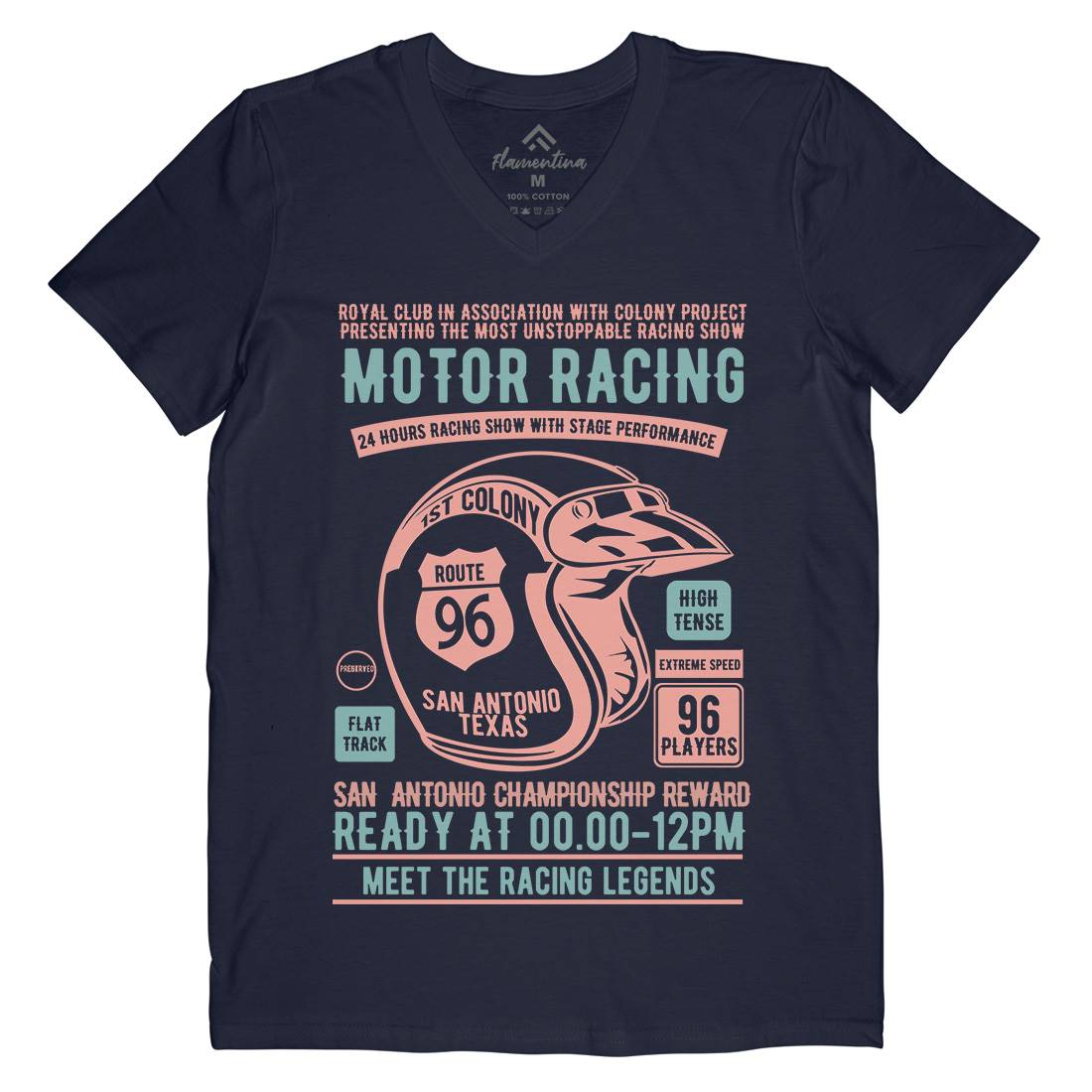 Motor Racing Mens Organic V-Neck T-Shirt Motorcycles B385