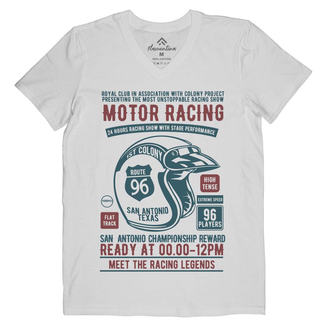 Motor Racing Mens Organic V-Neck T-Shirt Motorcycles B385