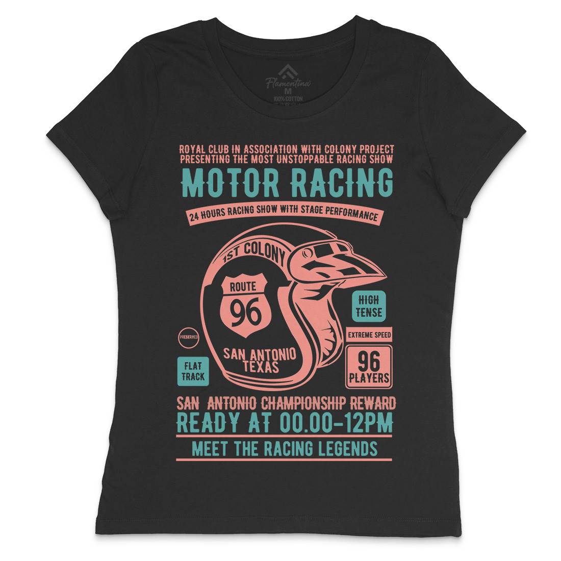 Motor Racing Womens Crew Neck T-Shirt Motorcycles B385