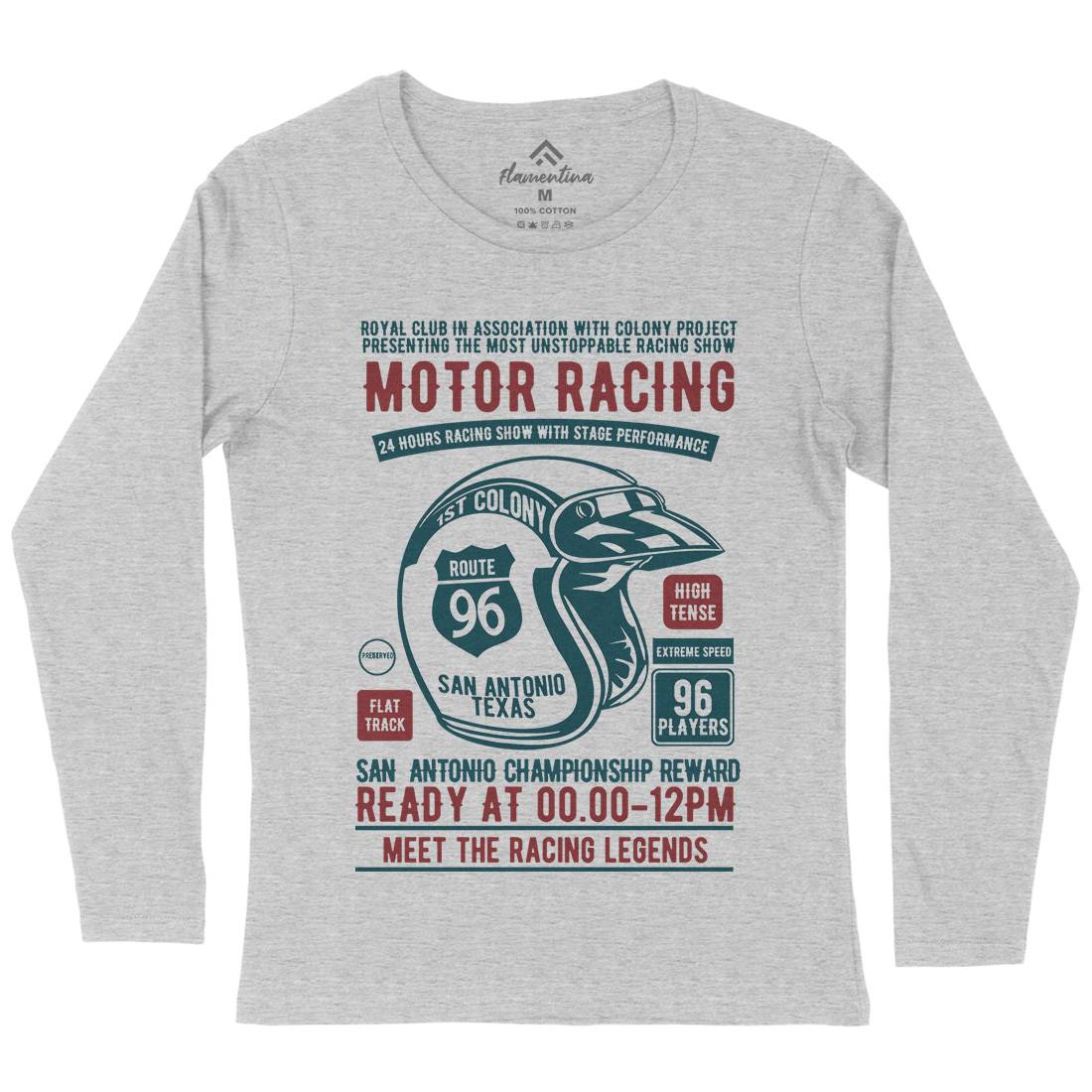 Motor Racing Womens Long Sleeve T-Shirt Motorcycles B385