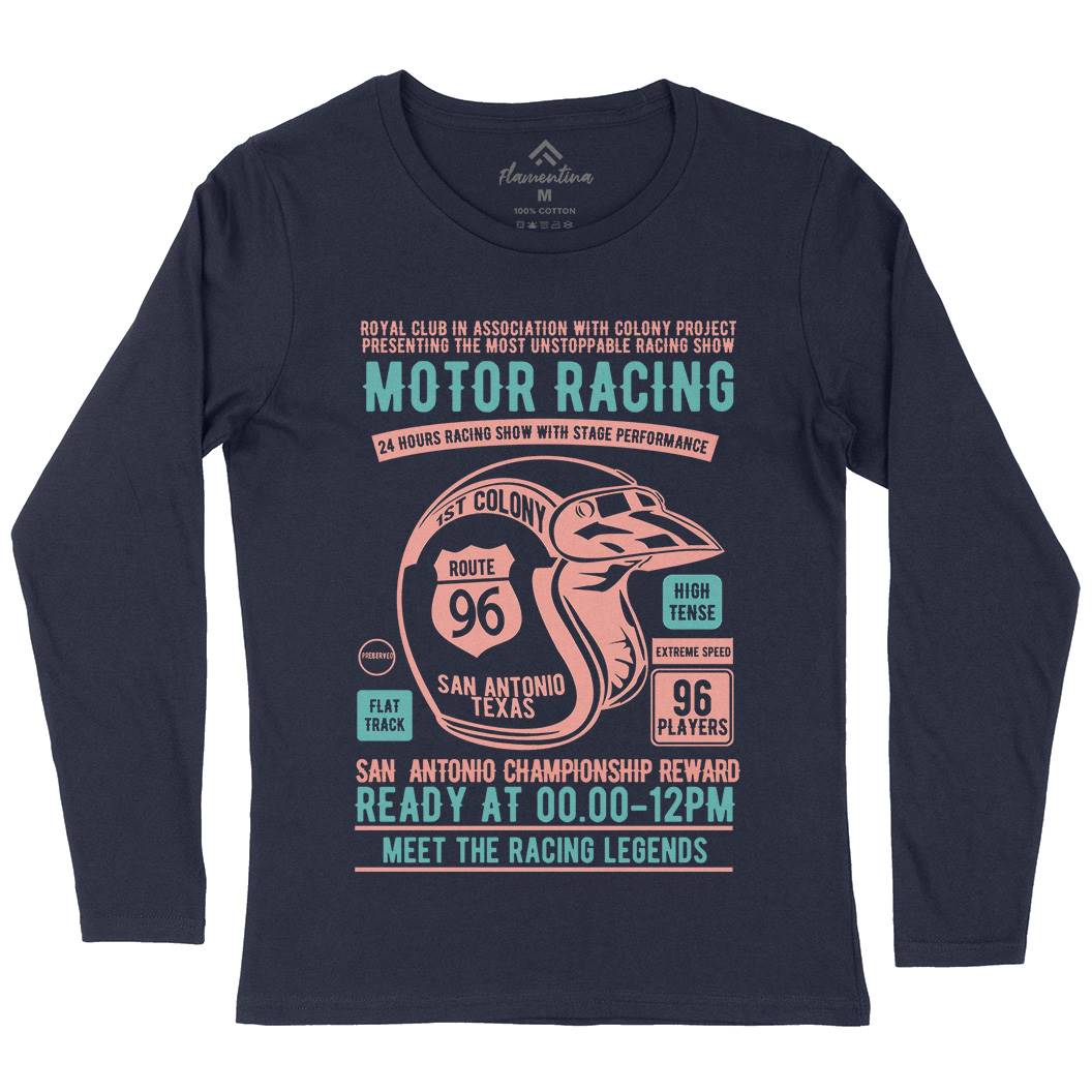 Motor Racing Womens Long Sleeve T-Shirt Motorcycles B385