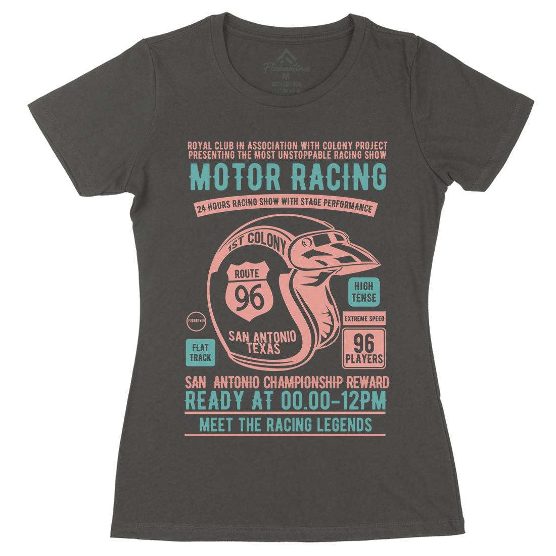 Motor Racing Womens Organic Crew Neck T-Shirt Motorcycles B385