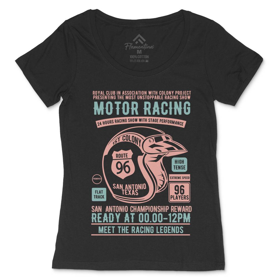 Motor Racing Womens Scoop Neck T-Shirt Motorcycles B385