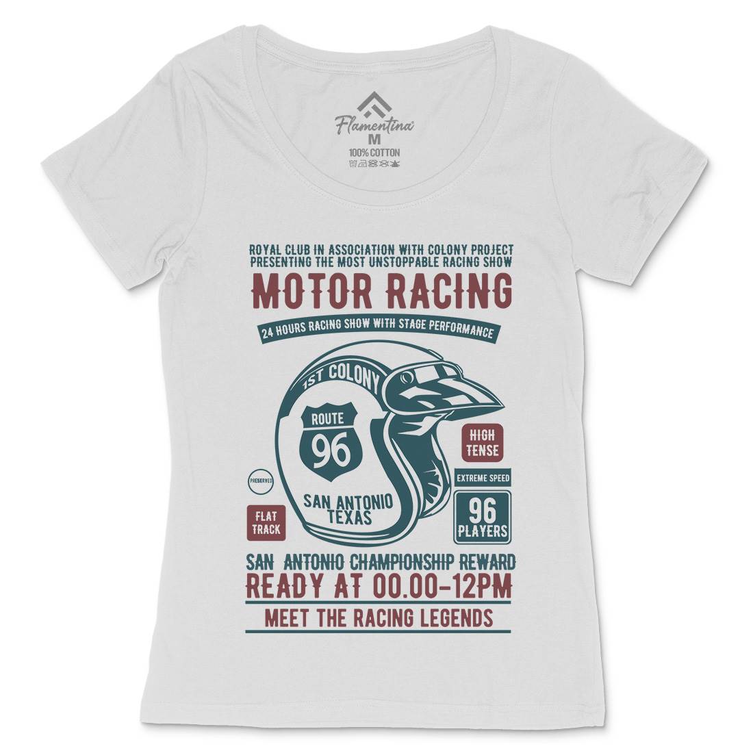 Motor Racing Womens Scoop Neck T-Shirt Motorcycles B385