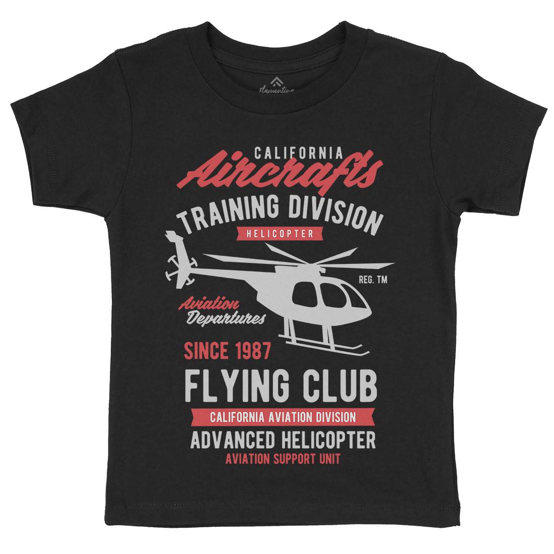 California Aircraft Kids Crew Neck T-Shirt Vehicles B386