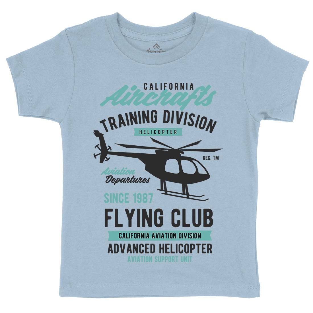 California Aircraft Kids Organic Crew Neck T-Shirt Vehicles B386