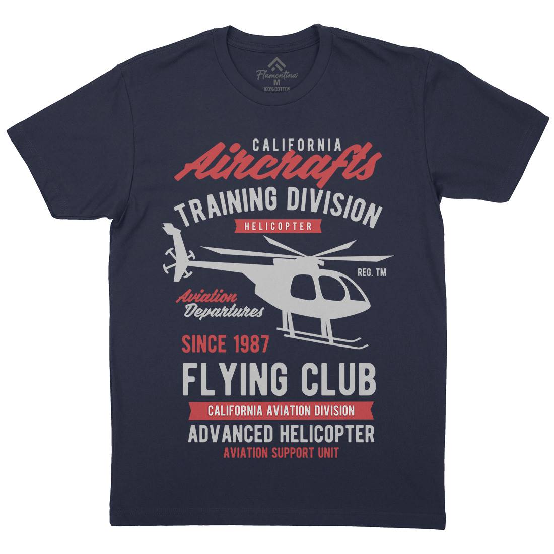 California Aircraft Mens Organic Crew Neck T-Shirt Vehicles B386
