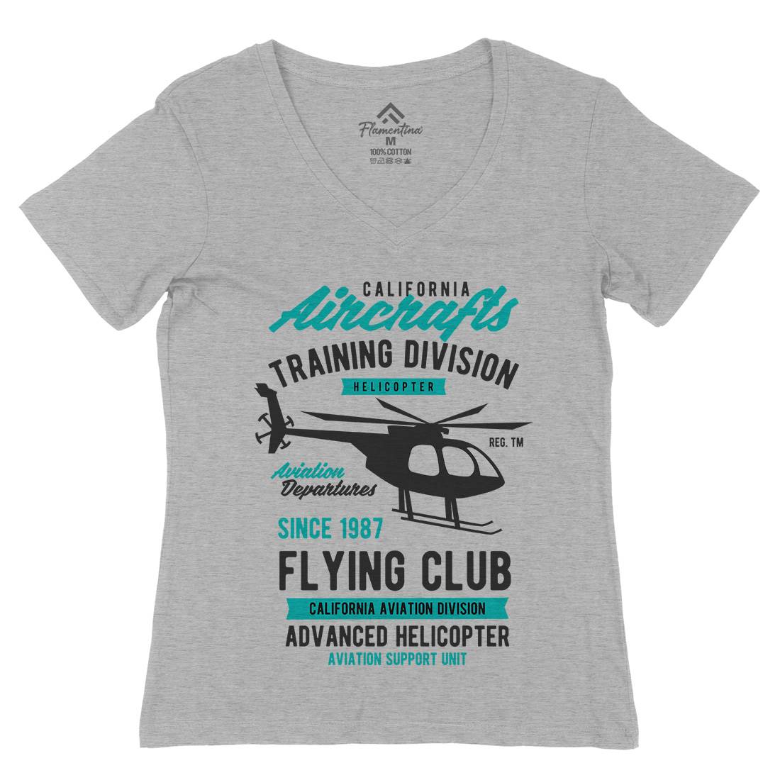 California Aircraft Womens Organic V-Neck T-Shirt Vehicles B386