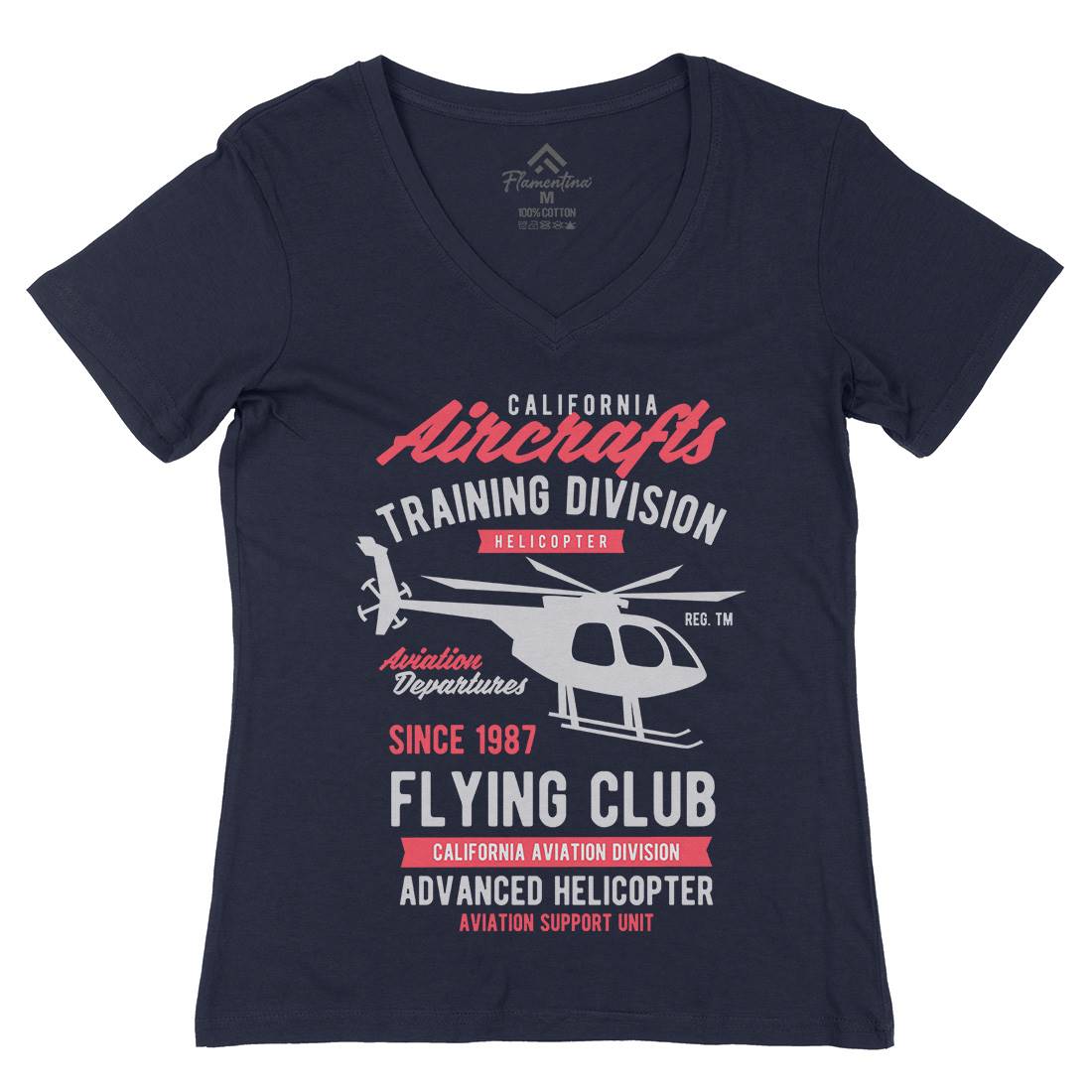 California Aircraft Womens Organic V-Neck T-Shirt Vehicles B386