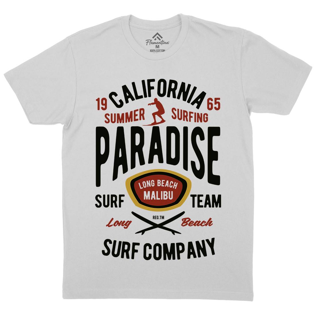 California Summer Surfing Paradise Mens Crew Neck T-Shirt Surf B387