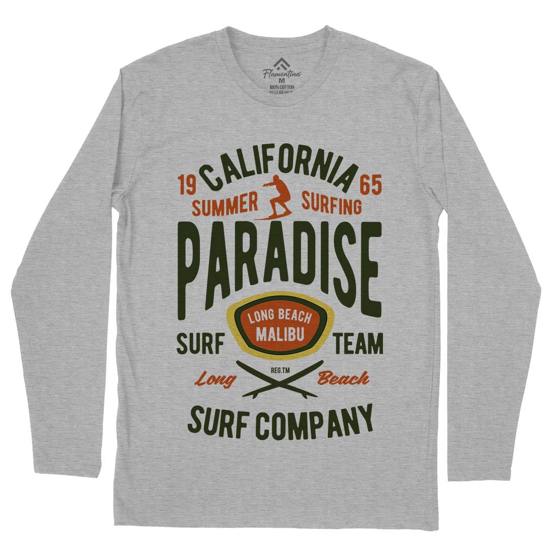 California Summer Surfing Paradise Mens Long Sleeve T-Shirt Surf B387