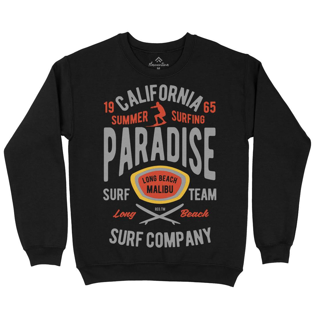 California Summer Surfing Paradise Kids Crew Neck Sweatshirt Surf B387