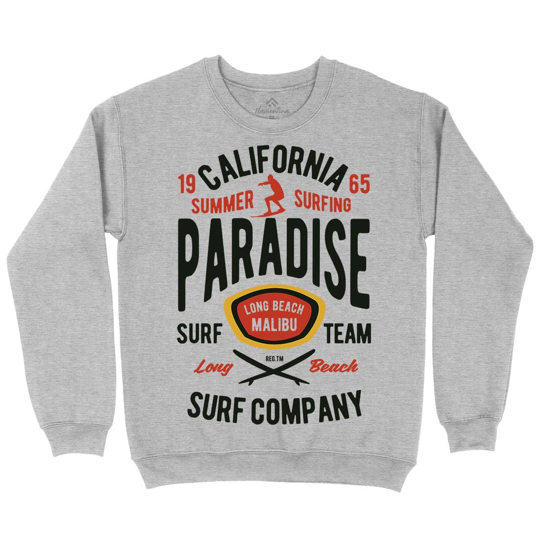 California Summer Surfing Paradise Kids Crew Neck Sweatshirt Surf B387