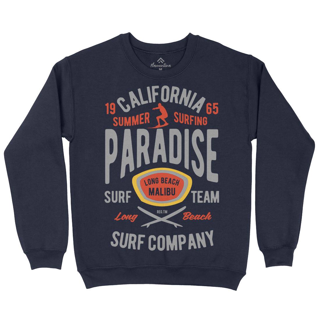 California Summer Surfing Paradise Kids Crew Neck Sweatshirt Surf B387