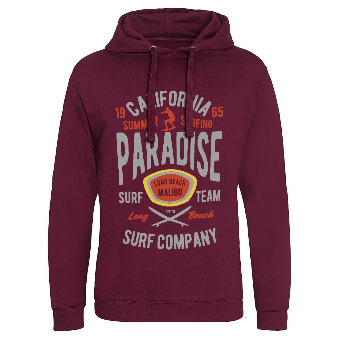 California Summer Surfing Paradise Mens Hoodie Without Pocket Surf B387