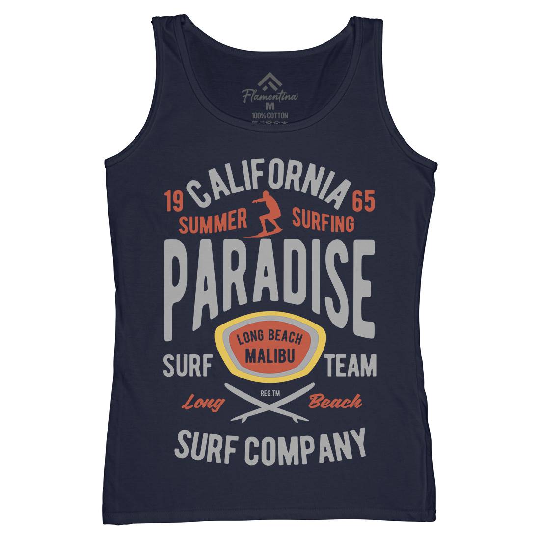 California Summer Surfing Paradise Womens Organic Tank Top Vest Surf B387