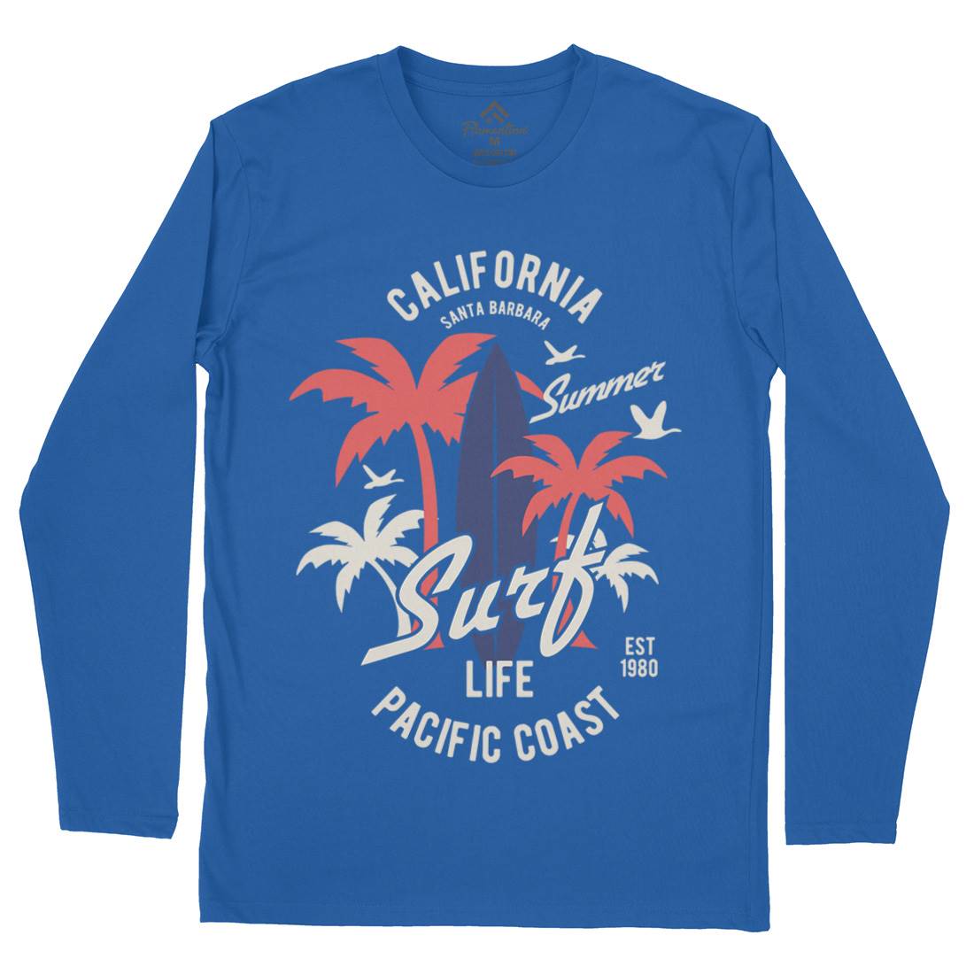 California Surfing Mens Long Sleeve T-Shirt Surf B388