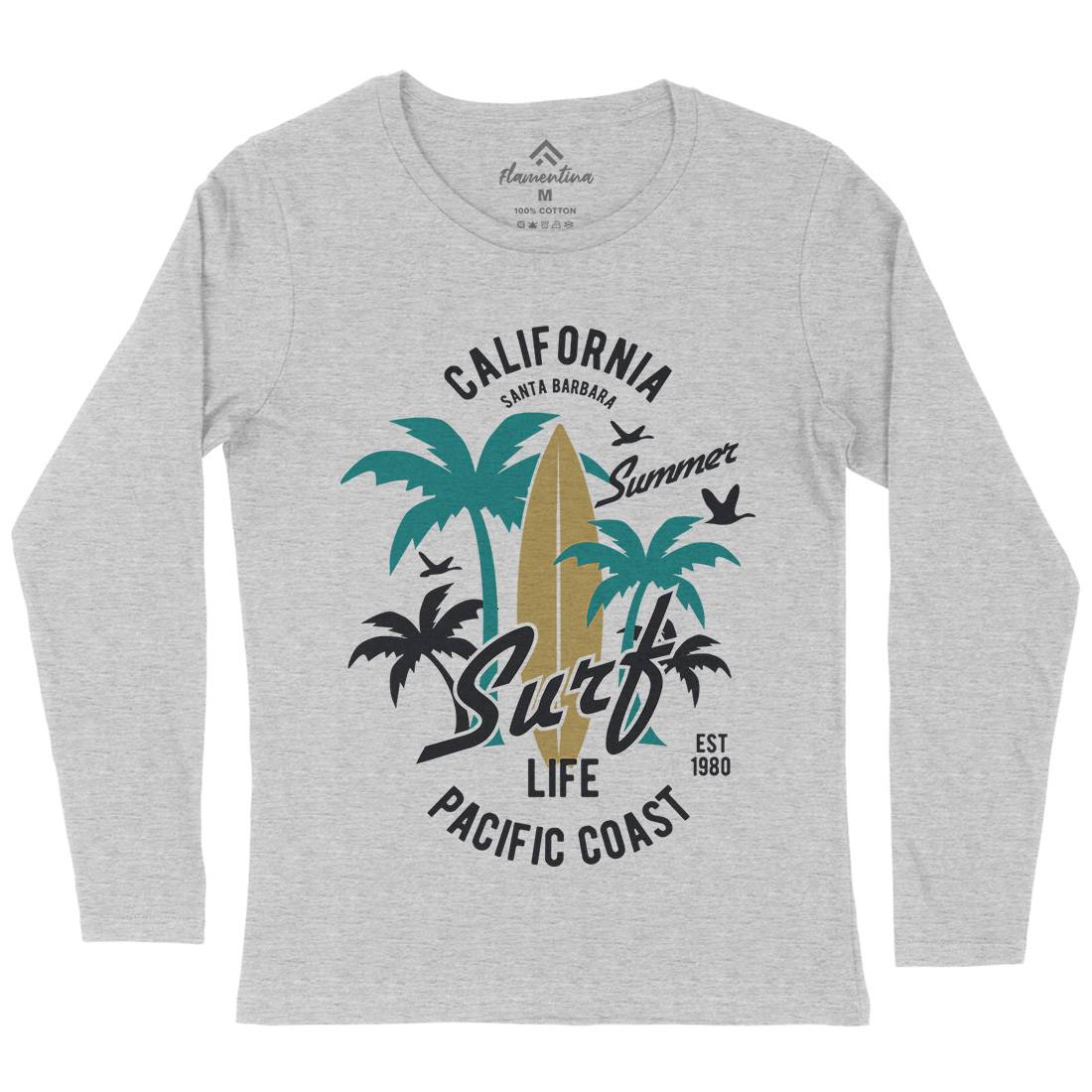 California Surfing Womens Long Sleeve T-Shirt Surf B388