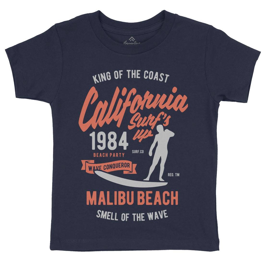 California Surfs Up Kids Crew Neck T-Shirt Surf B389