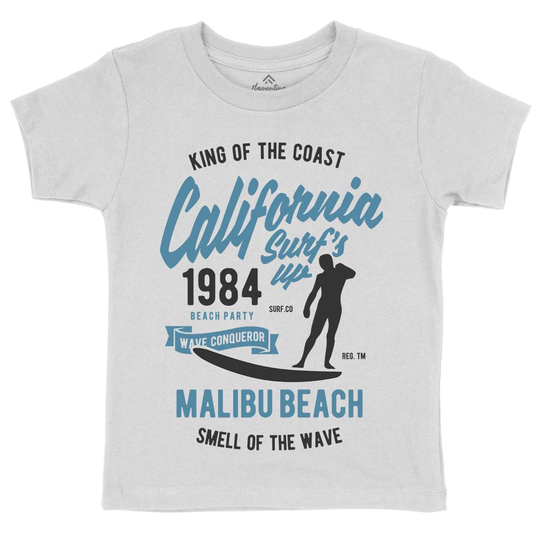 California Surfs Up Kids Organic Crew Neck T-Shirt Surf B389