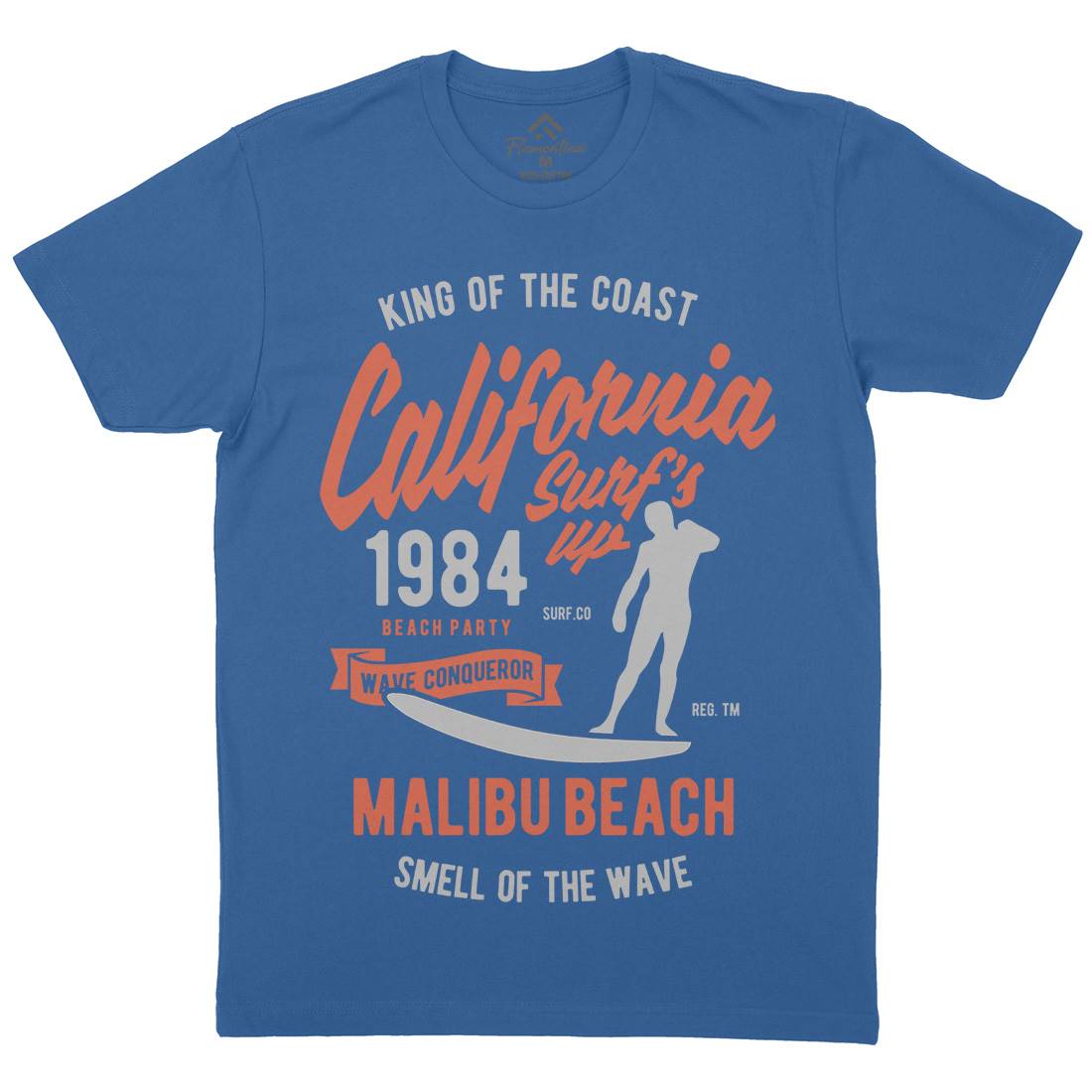 California Surfs Up Mens Crew Neck T-Shirt Surf B389