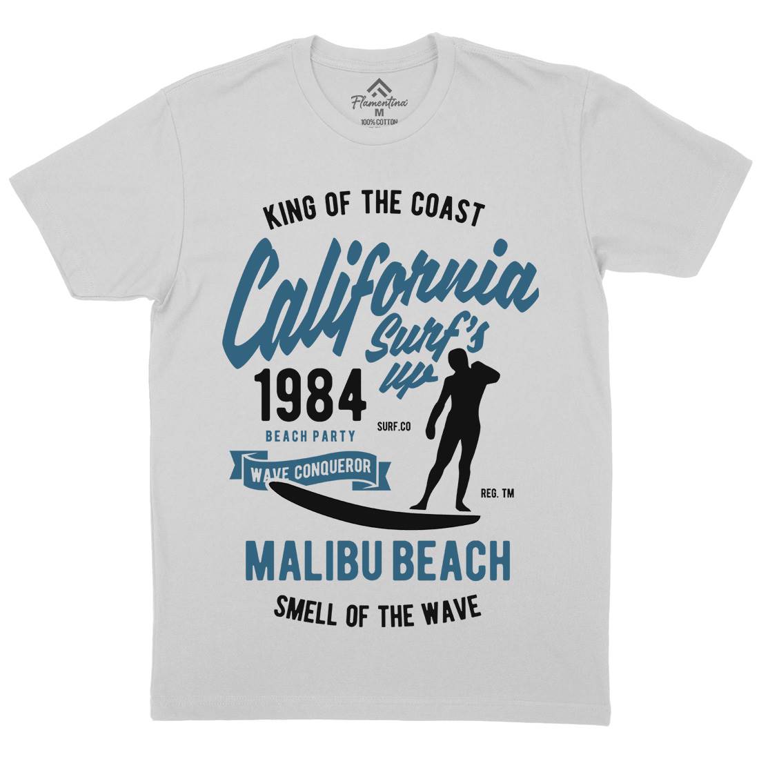 California Surfs Up Mens Crew Neck T-Shirt Surf B389