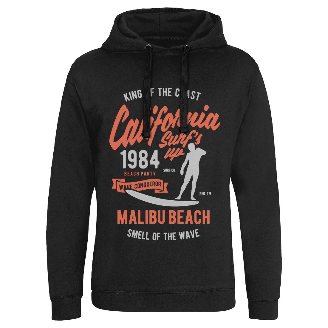 California Surfs Up Mens Hoodie Without Pocket Surf B389