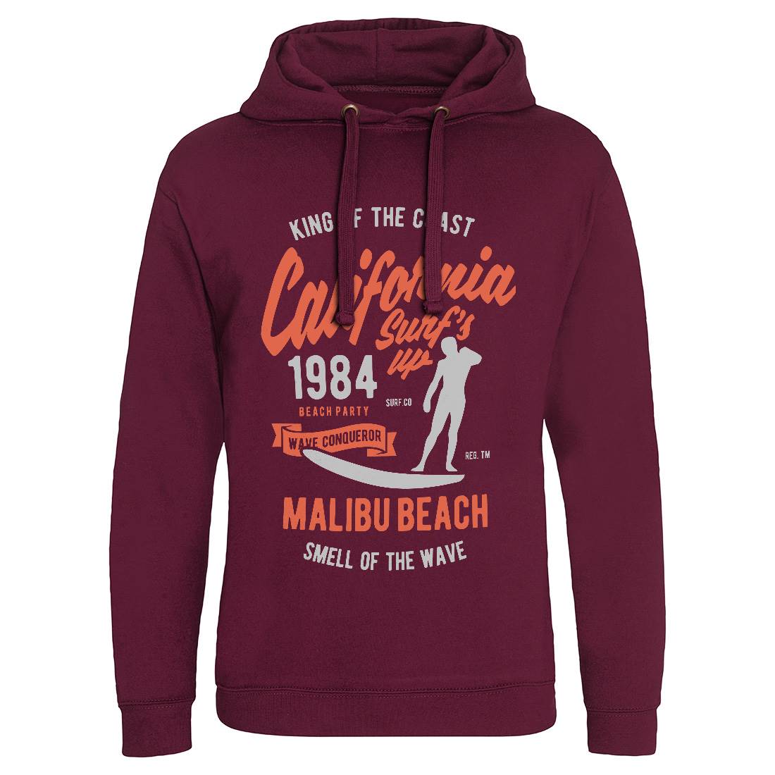 California Surfs Up Mens Hoodie Without Pocket Surf B389