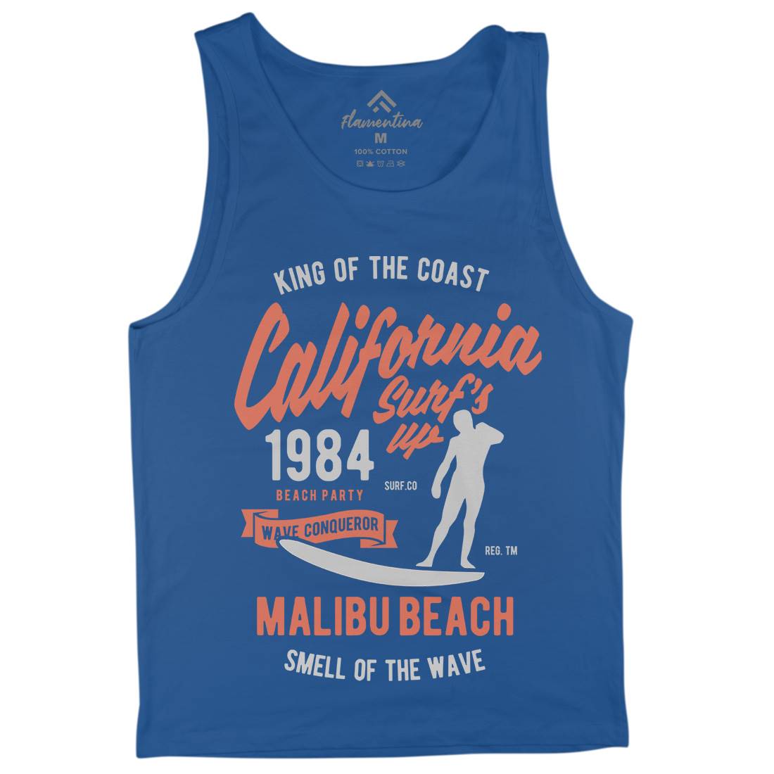 California Surfs Up Mens Tank Top Vest Surf B389