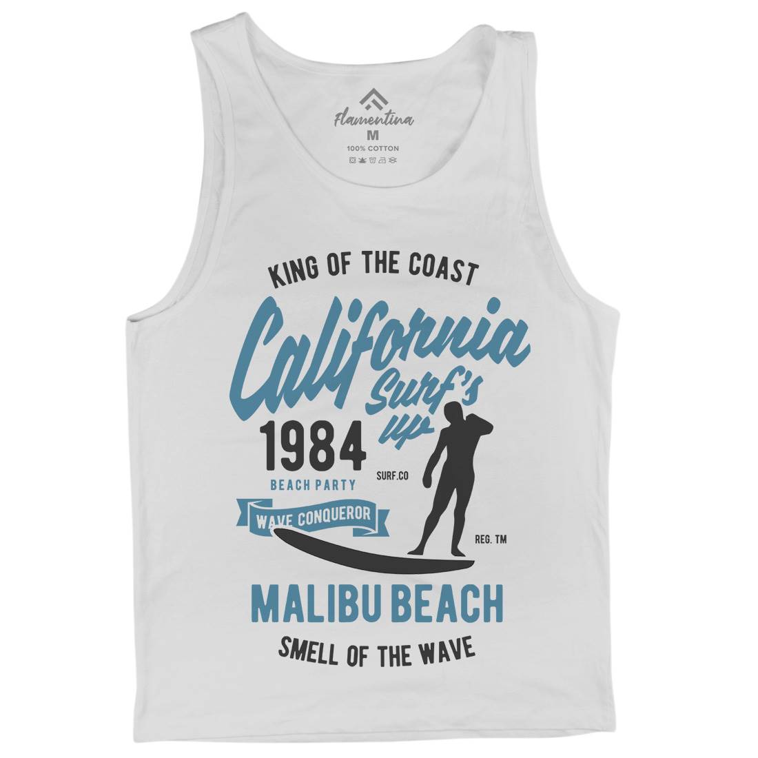 California Surfs Up Mens Tank Top Vest Surf B389