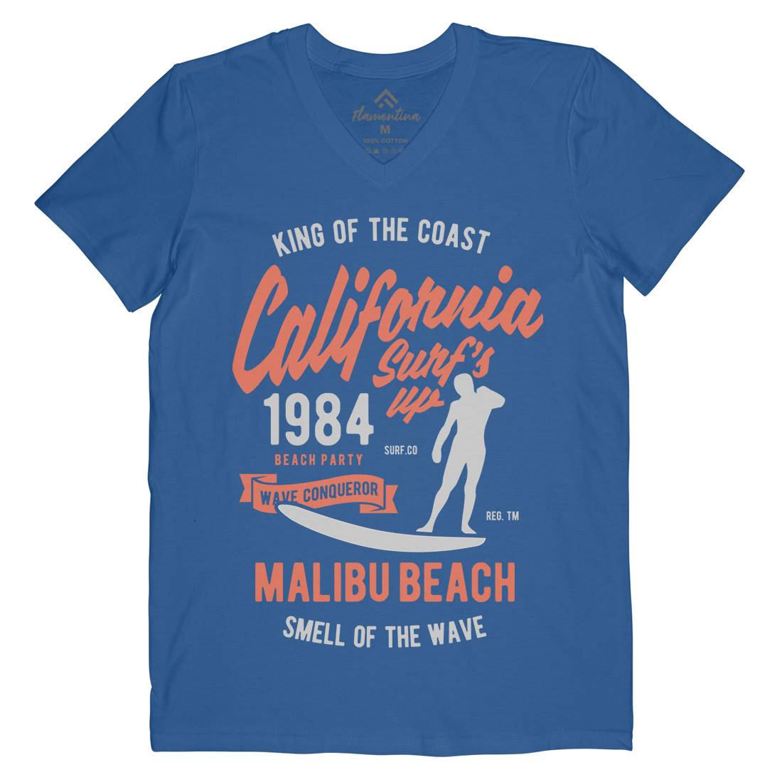 California Surfs Up Mens V-Neck T-Shirt Surf B389