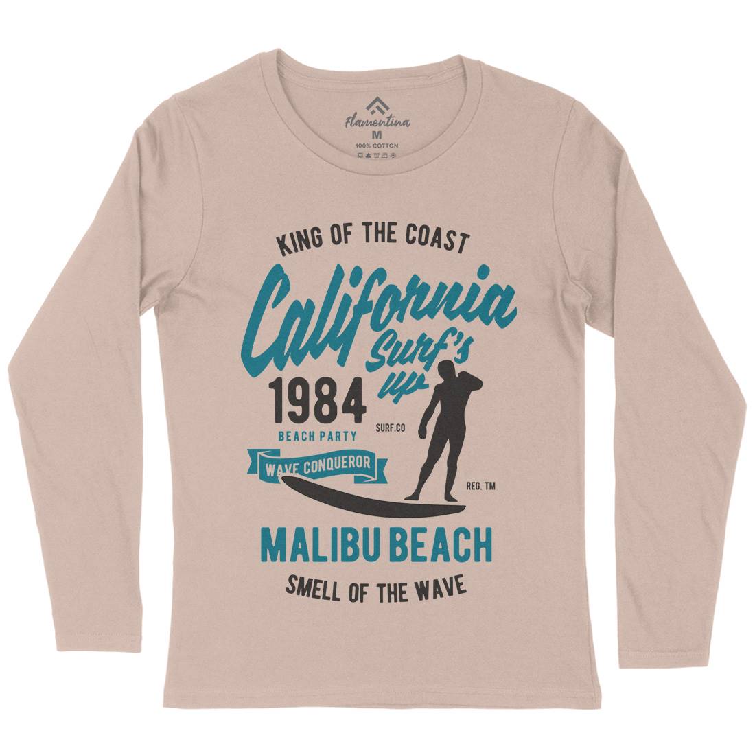 California Surfs Up Womens Long Sleeve T-Shirt Surf B389