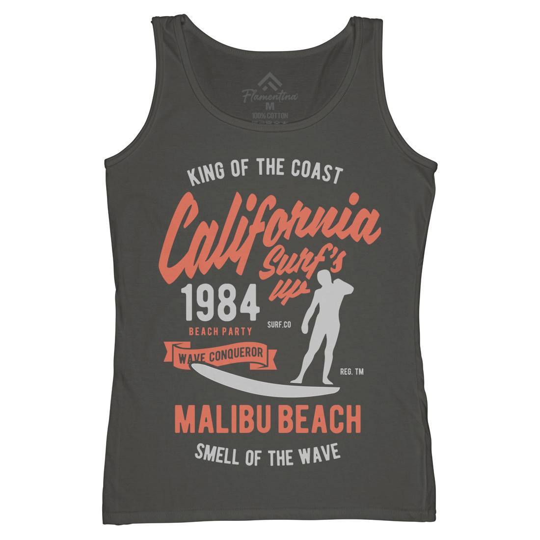 California Surfs Up Womens Organic Tank Top Vest Surf B389