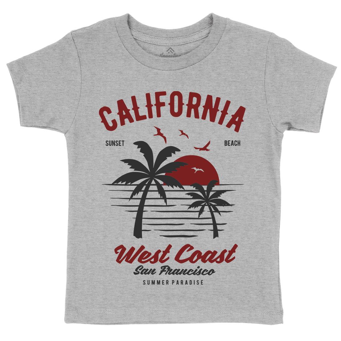 California West Coast Kids Organic Crew Neck T-Shirt Nature B390