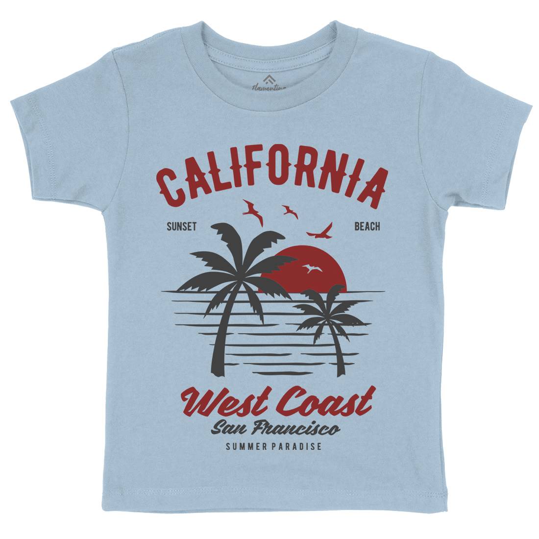 California West Coast Kids Organic Crew Neck T-Shirt Nature B390