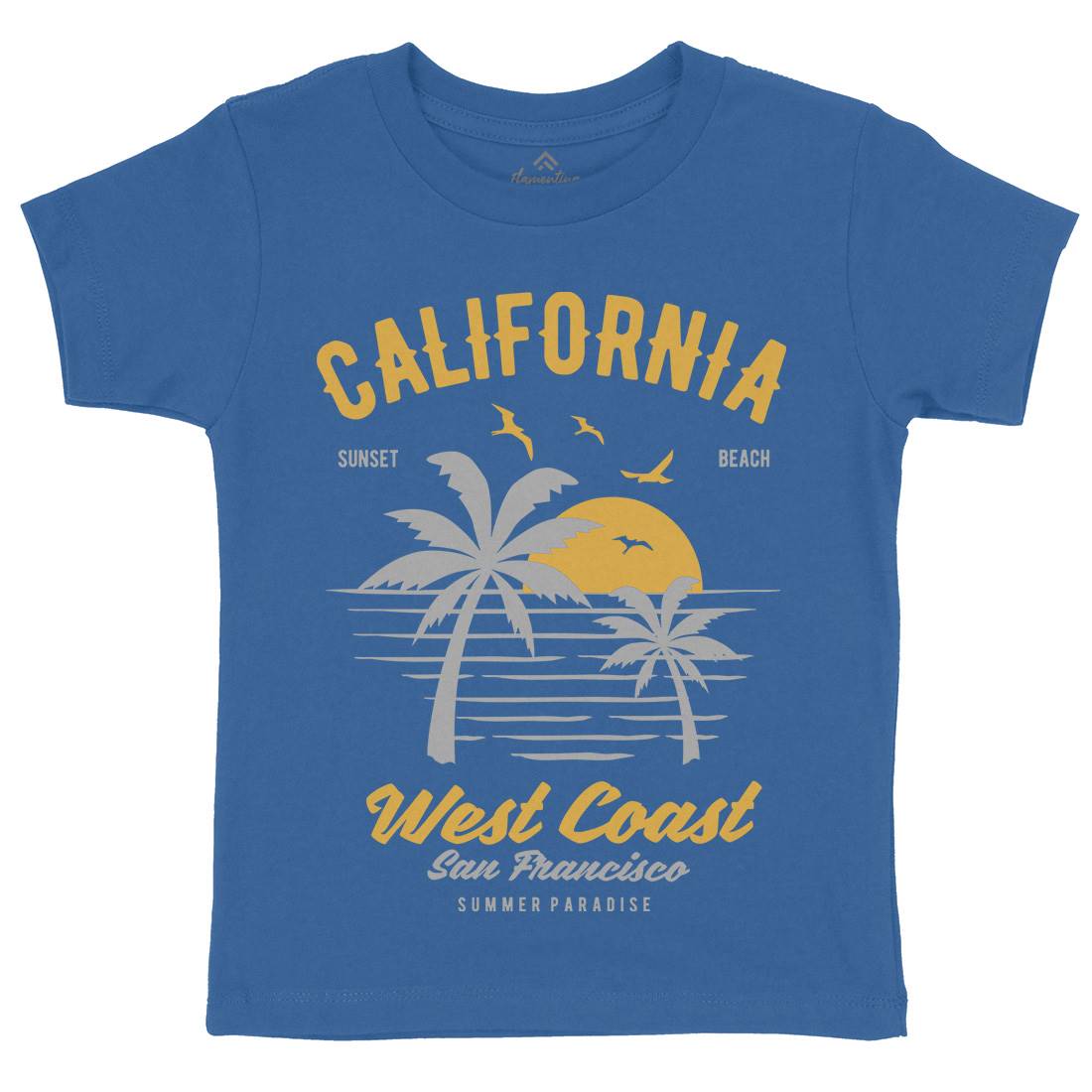 California West Coast Kids Crew Neck T-Shirt Nature B390