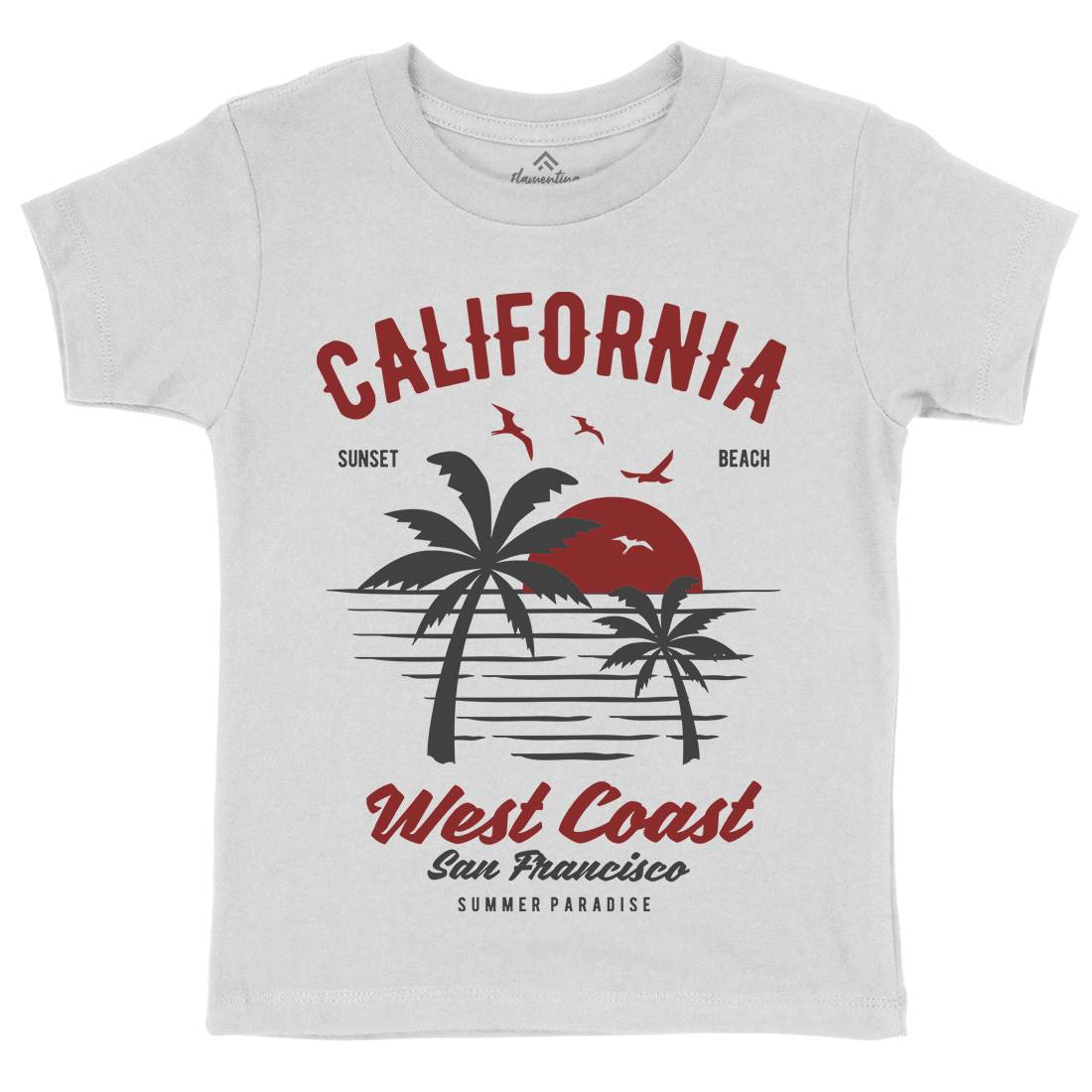 California West Coast Kids Crew Neck T-Shirt Nature B390