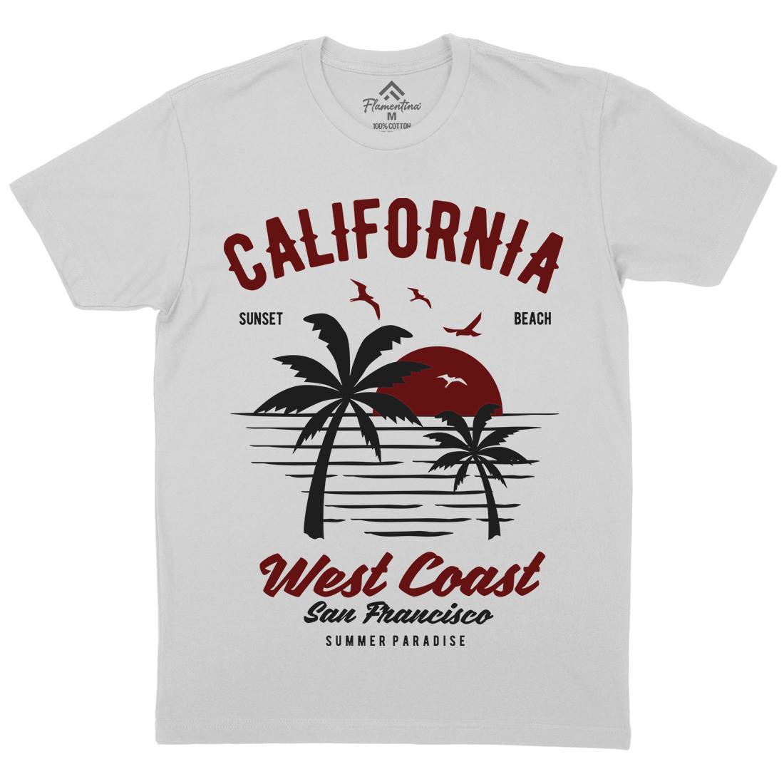 California West Coast Mens Crew Neck T-Shirt Nature B390