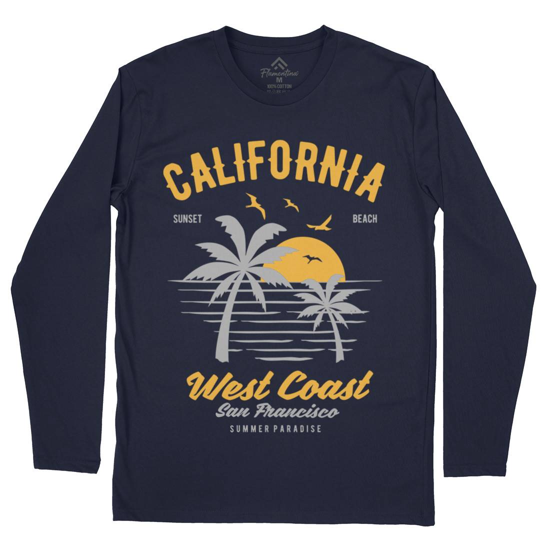 California West Coast Mens Long Sleeve T-Shirt Nature B390