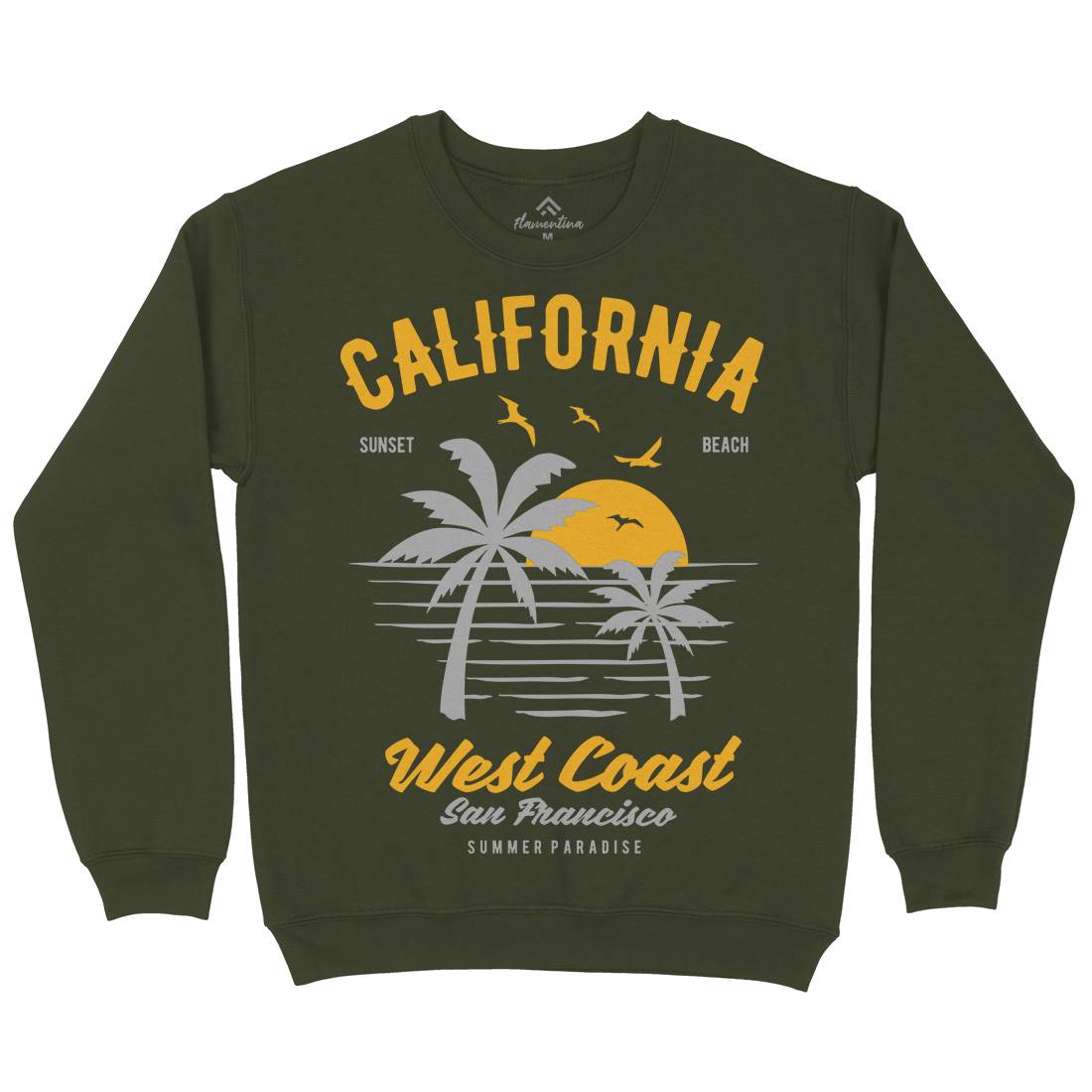 California West Coast Mens Crew Neck Sweatshirt Nature B390