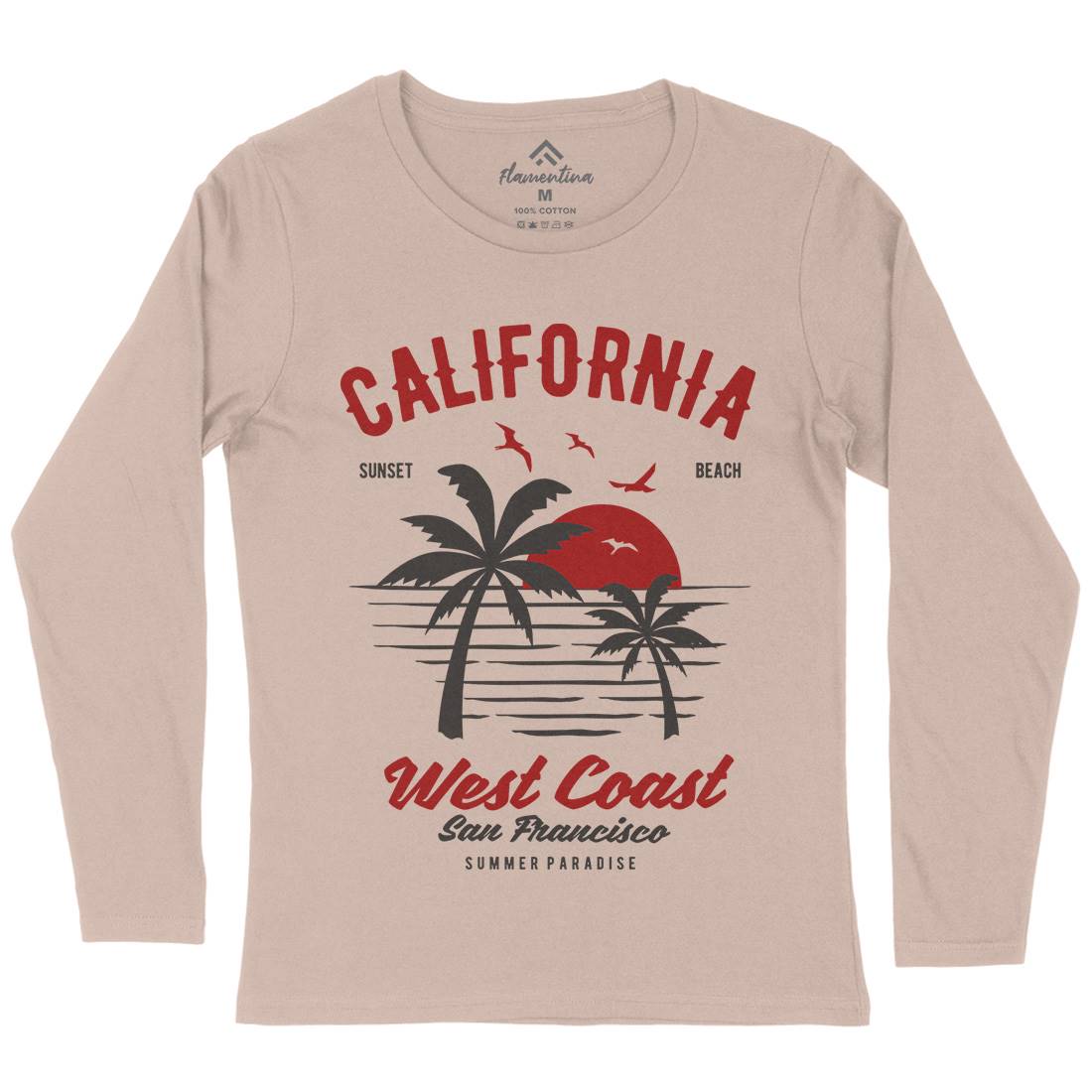 California West Coast Womens Long Sleeve T-Shirt Nature B390