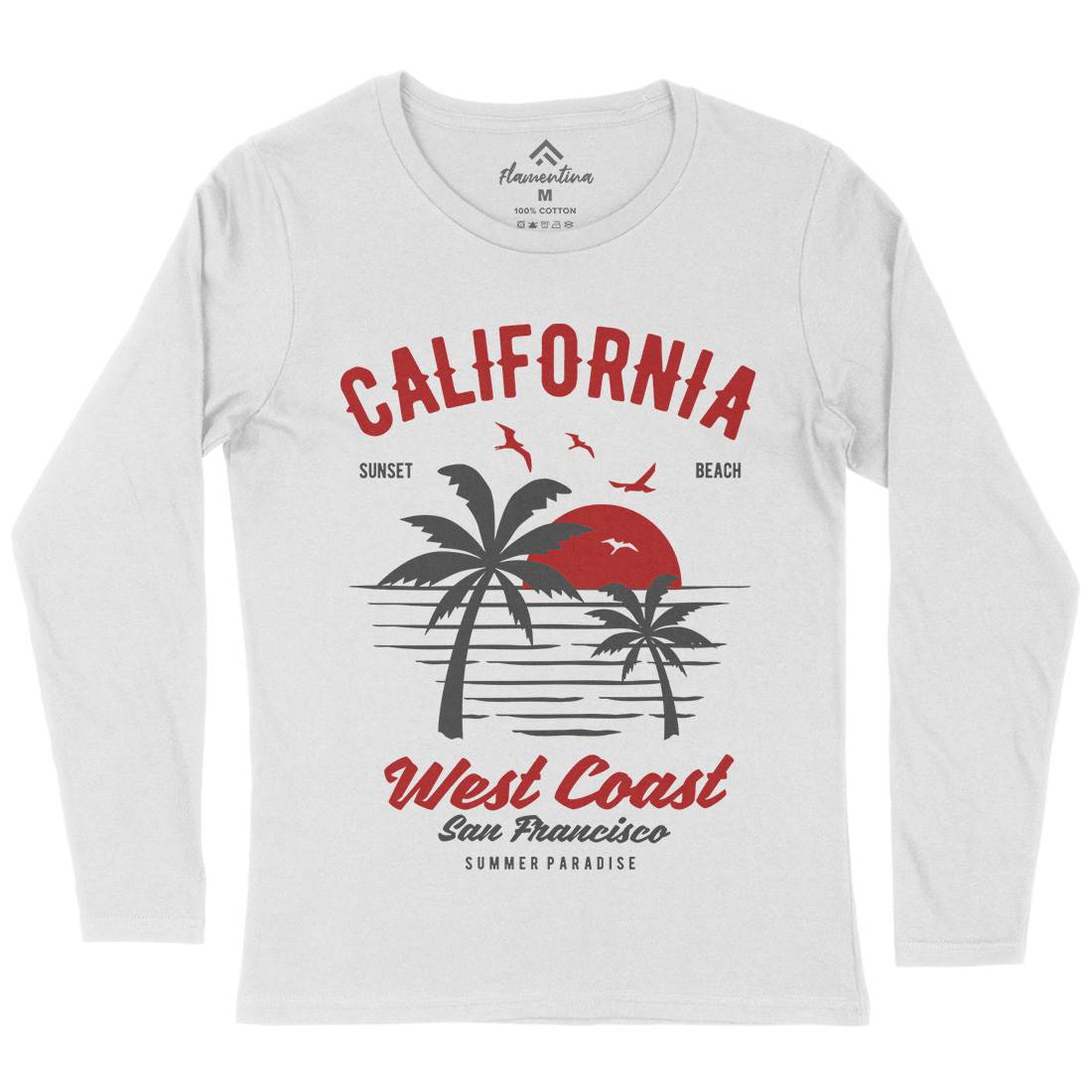California West Coast Womens Long Sleeve T-Shirt Nature B390