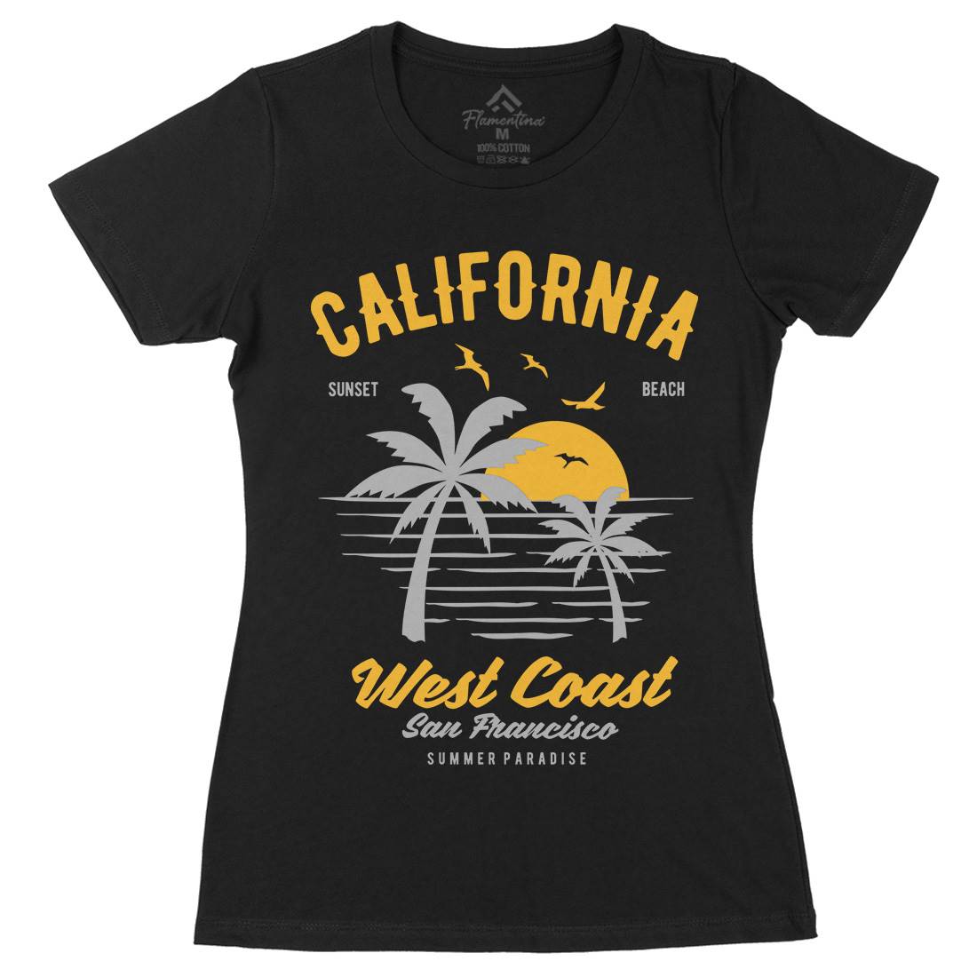 California West Coast Womens Organic Crew Neck T-Shirt Nature B390