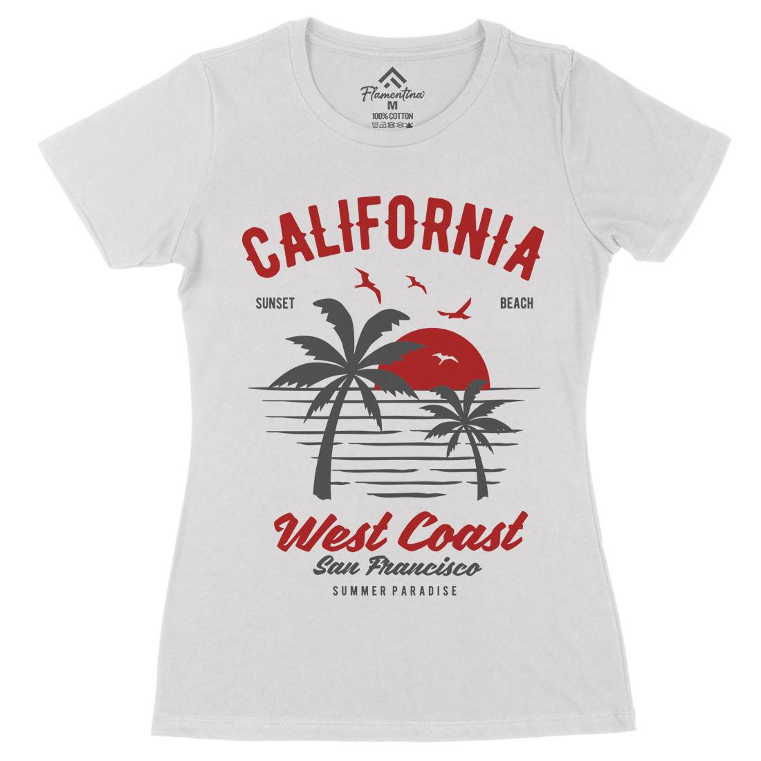 California West Coast Womens Organic Crew Neck T-Shirt Nature B390