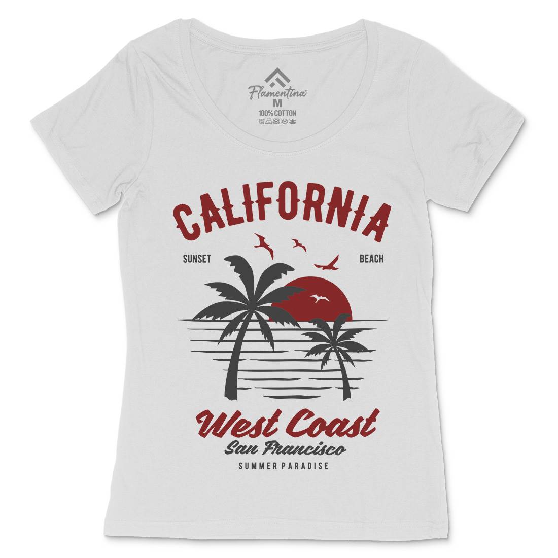 California West Coast Womens Scoop Neck T-Shirt Nature B390