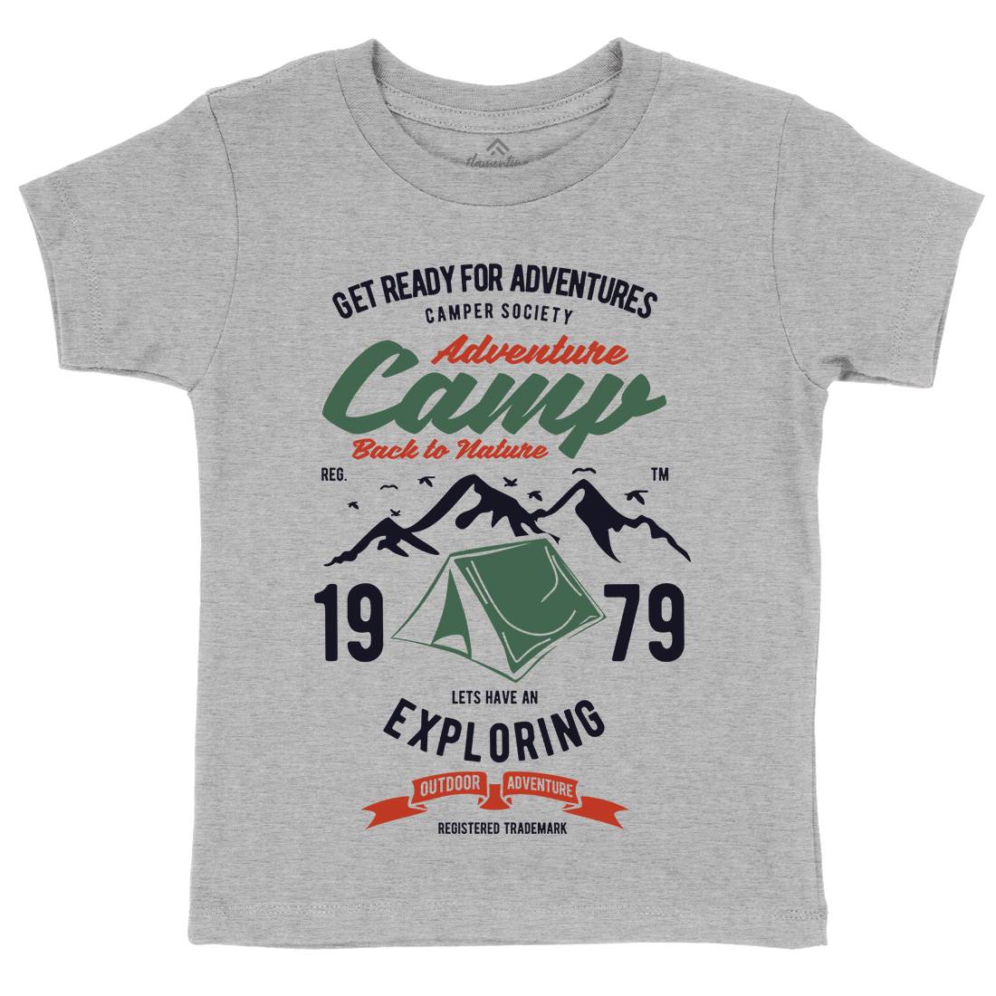 Camp Adventure Kids Organic Crew Neck T-Shirt Nature B391