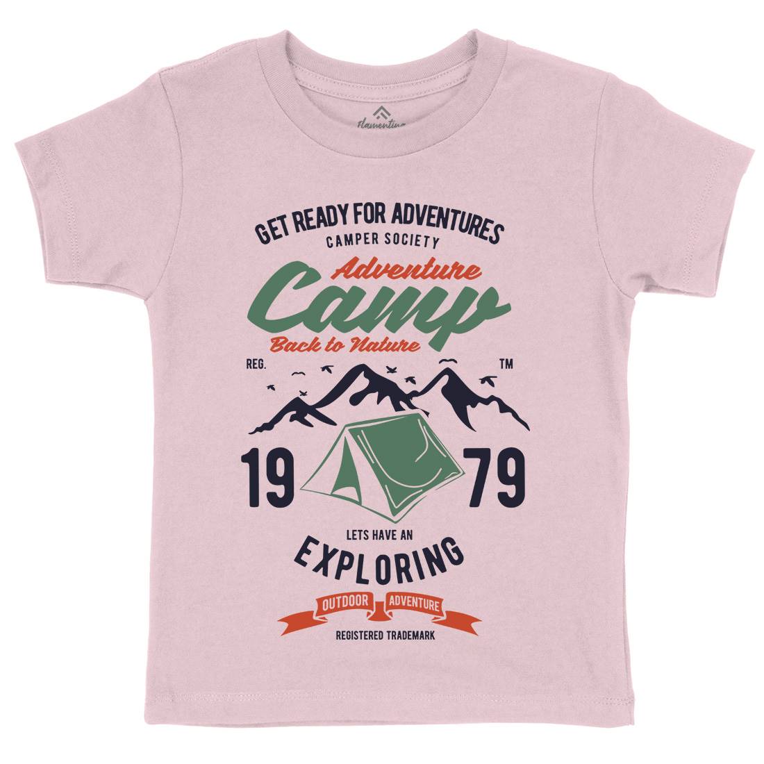 Camp Adventure Kids Crew Neck T-Shirt Nature B391