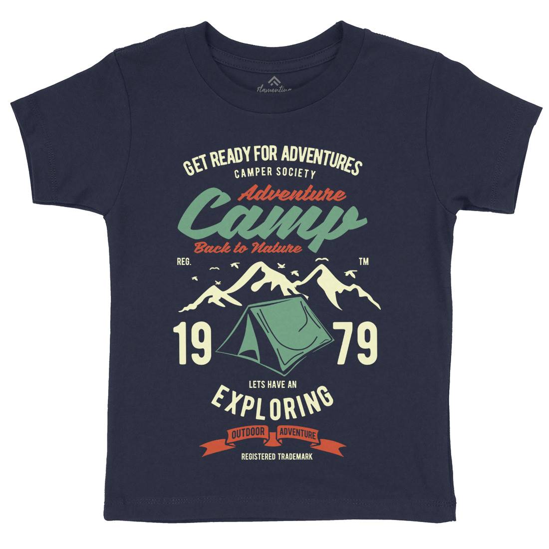 Camp Adventure Kids Organic Crew Neck T-Shirt Nature B391
