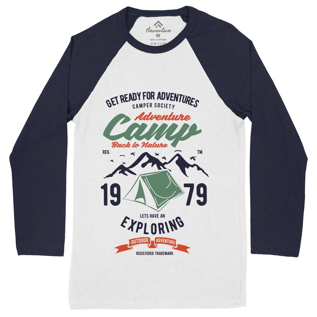 Camp Adventure Mens Long Sleeve Baseball T-Shirt Nature B391